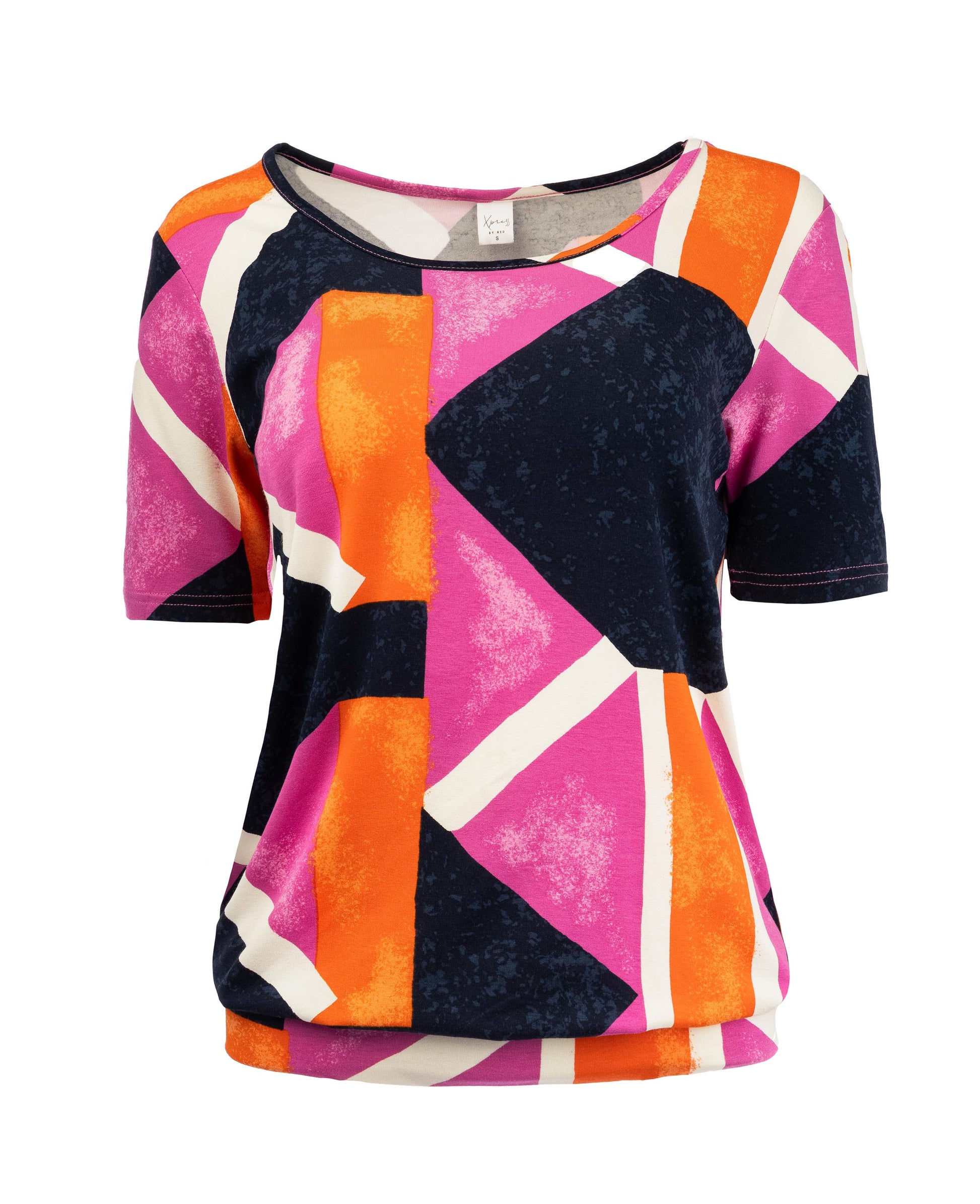 NED Ally P 1/2 SS Marine Abstract Tricot Blauw - OAK Fashion Noordwolde