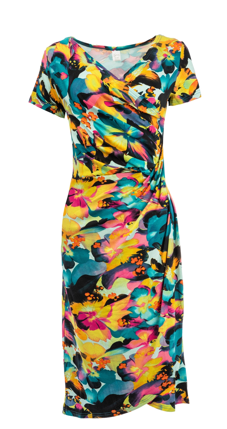 NED Janet Long SS Colored High Summer Flower Tricot Groen - OAK Fashion Noordwolde