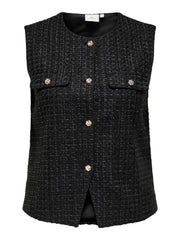 Carmakoma CARSHONA LIFE S/L BOUCLE WAISTCOAT Zwart - OAK Fashion Noordwolde