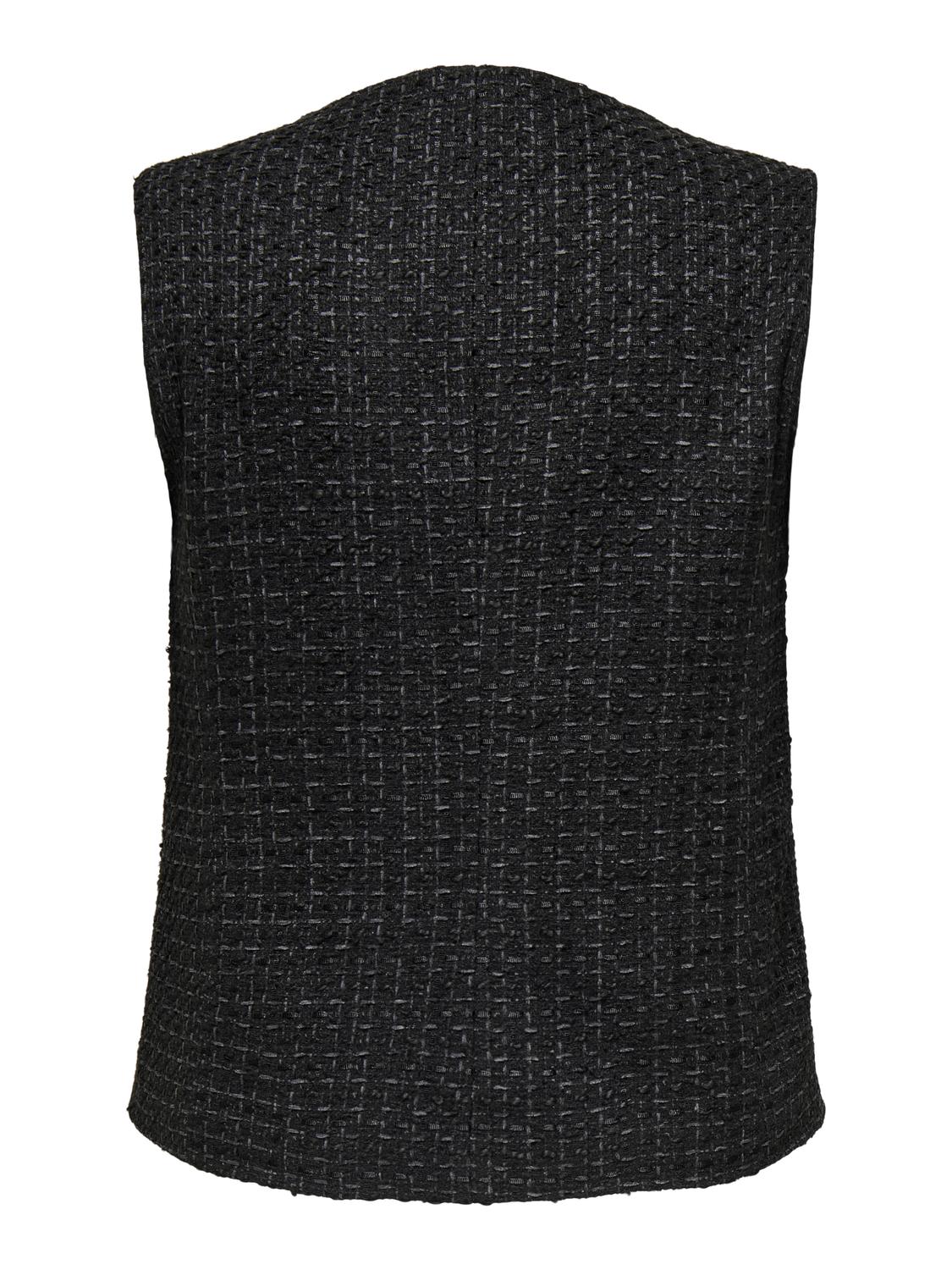 Carmakoma CARSHONA LIFE S/L BOUCLE WAISTCOAT Zwart - OAK Fashion Noordwolde