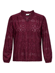 Carmakoma CARLUZIA L/S V-NECK BLOUSE JRS Paars - OAK Fashion Noordwolde