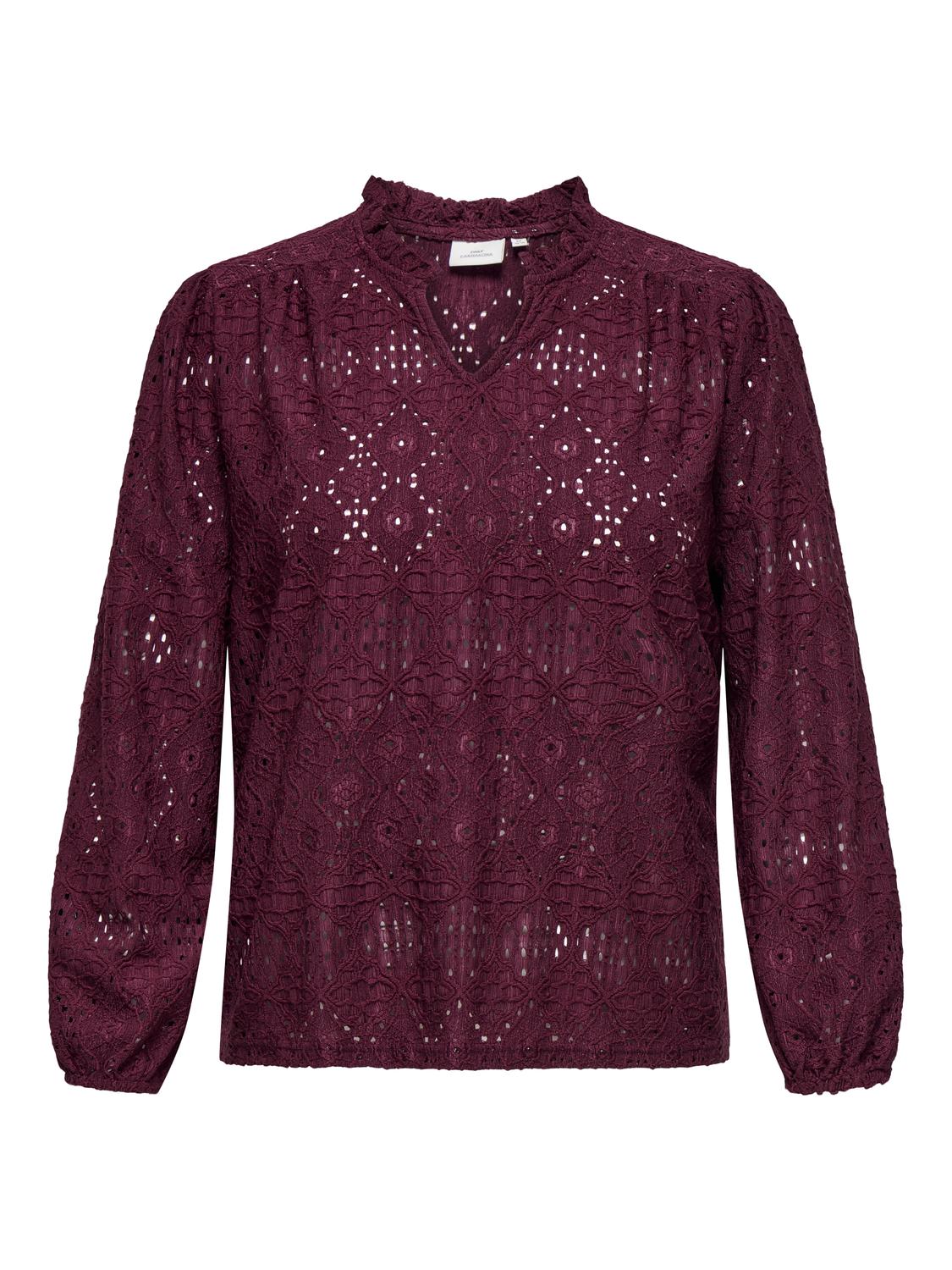 Carmakoma CARLUZIA L/S V-NECK BLOUSE JRS Paars - OAK Fashion Noordwolde