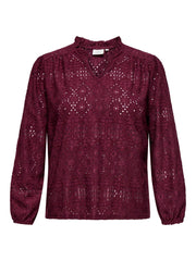 Carmakoma CARLUZIA L/S V-NECK BLOUSE JRS Paars - OAK Fashion Noordwolde