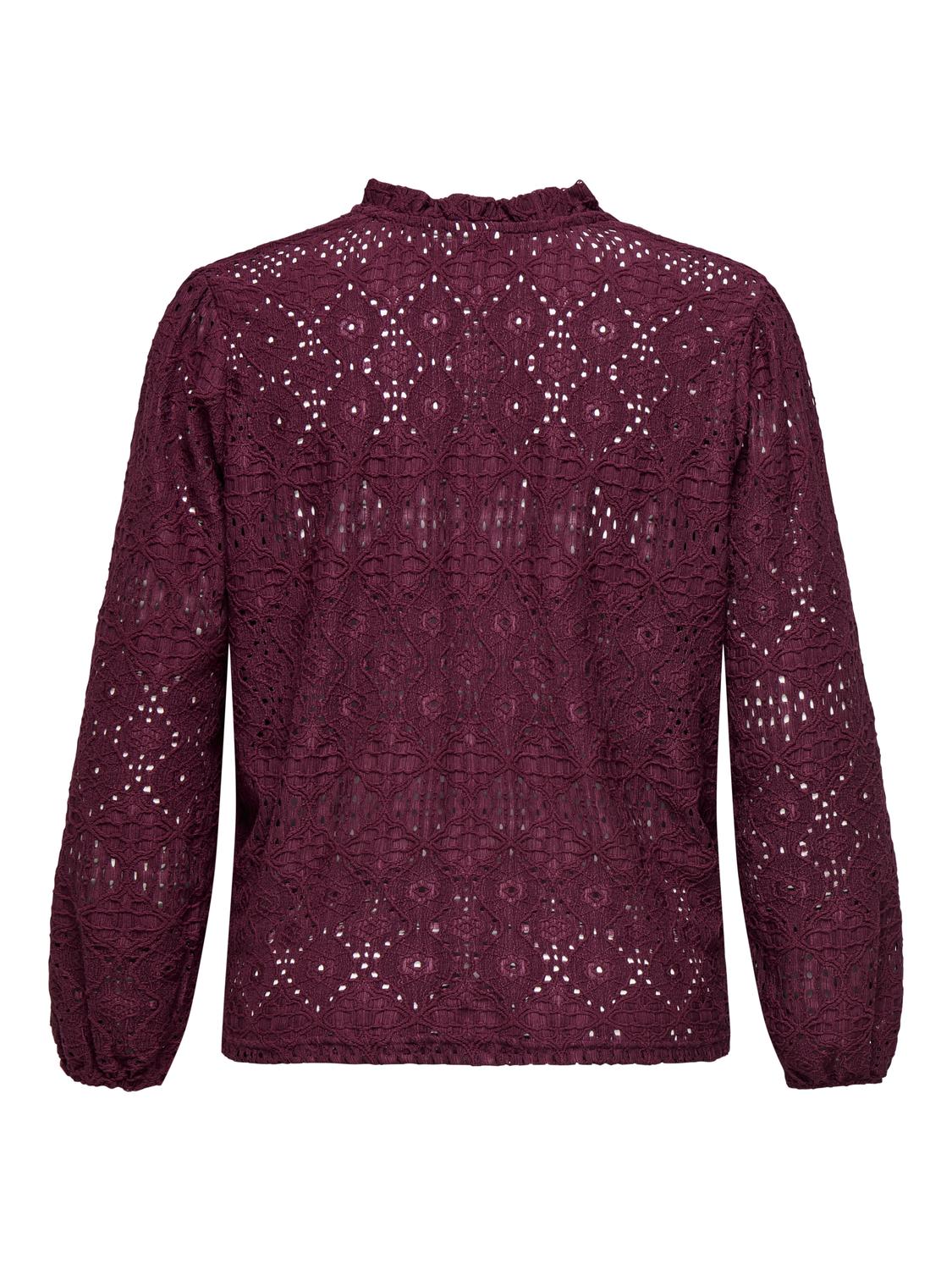 Carmakoma CARLUZIA L/S V-NECK BLOUSE JRS Paars - OAK Fashion Noordwolde