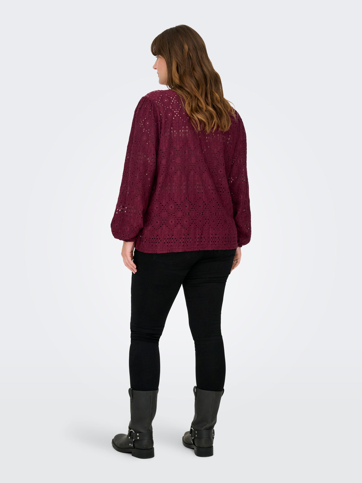 Carmakoma CARLUZIA L/S V-NECK BLOUSE JRS Paars - OAK Fashion Noordwolde