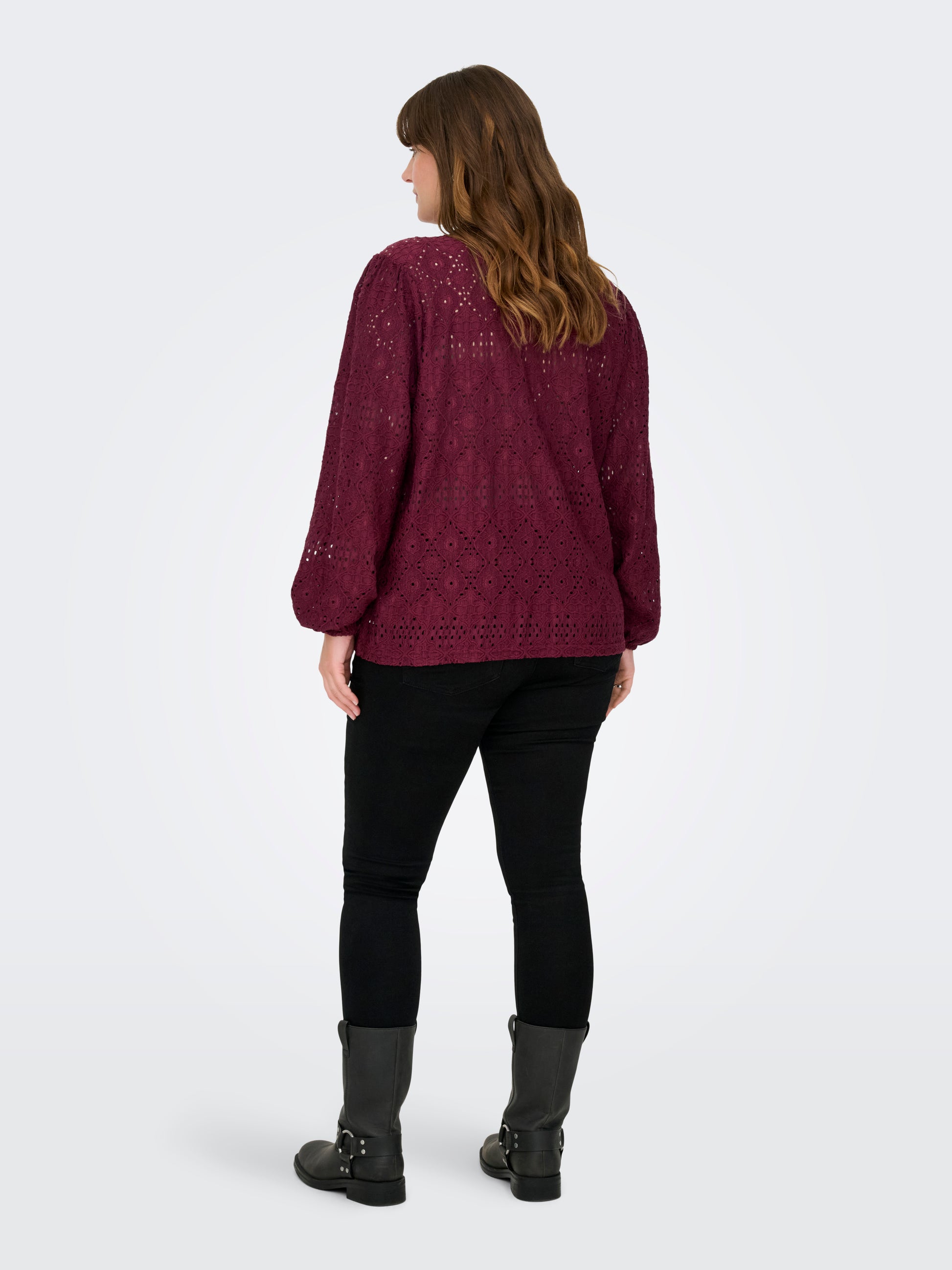 Carmakoma CARLUZIA L/S V-NECK BLOUSE JRS Paars - OAK Fashion Noordwolde
