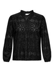 Carmakoma CARLUZIA L/S V-NECK BLOUSE JRS Zwart - OAK Fashion Noordwolde