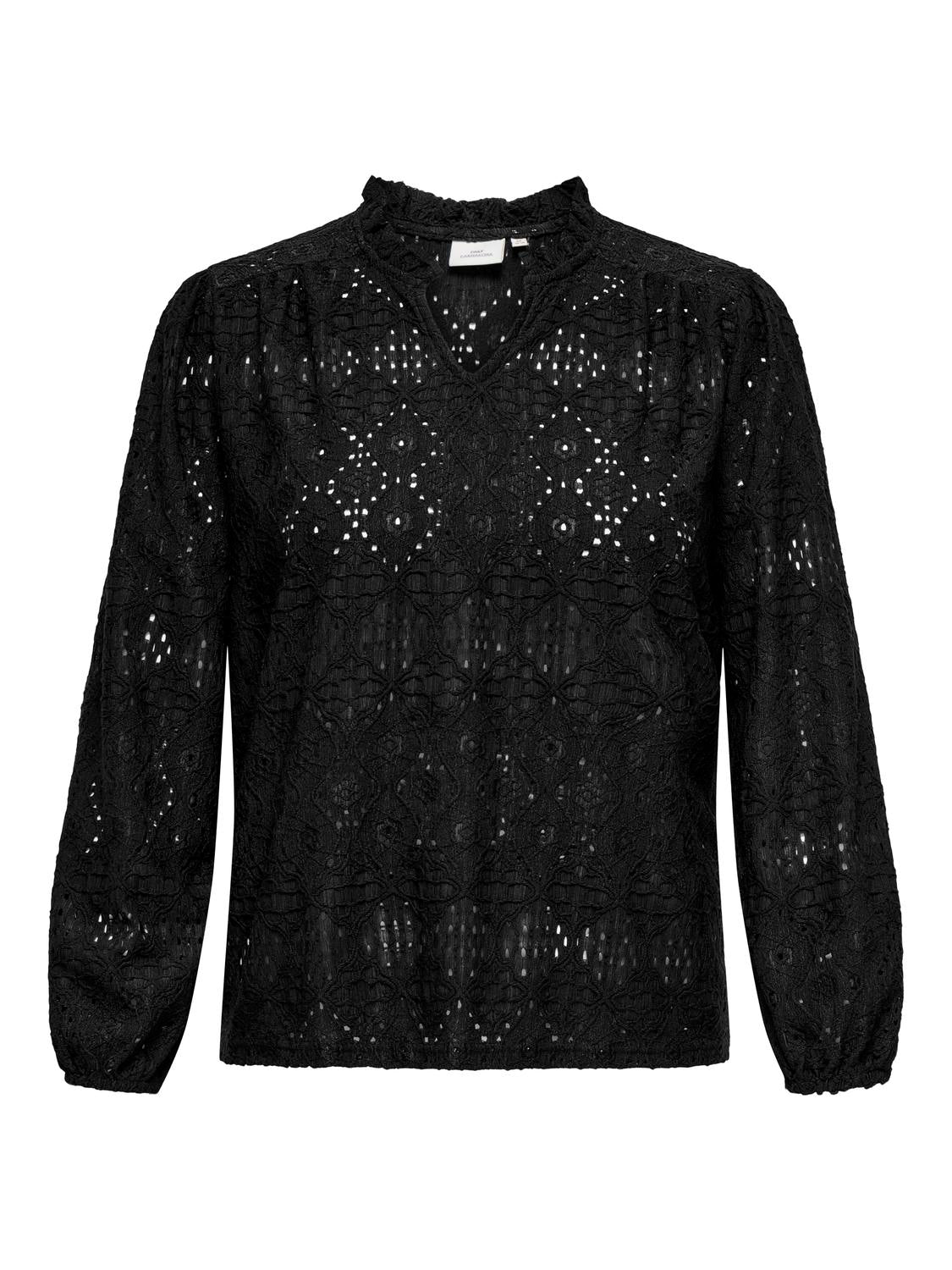 Carmakoma CARLUZIA L/S V-NECK BLOUSE JRS Zwart - OAK Fashion Noordwolde