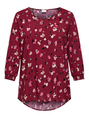 Carmakoma CARPETREA LIFE 3/4 V-NECK TOP AOP Paars - OAK Fashion Noordwolde