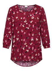 Carmakoma CARPETREA LIFE 3/4 V-NECK TOP AOP Paars - OAK Fashion Noordwolde