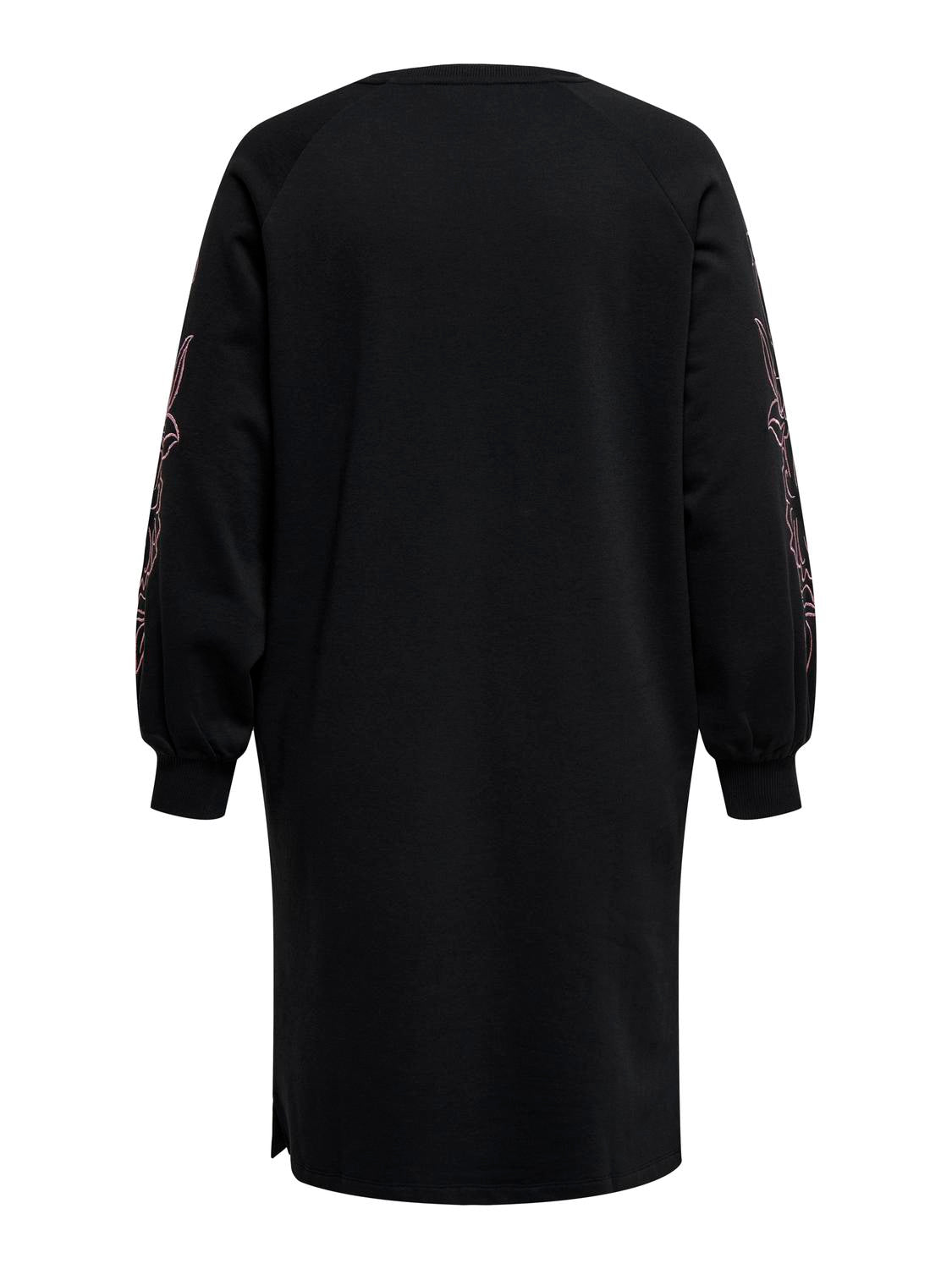 Carmakoma CARELLE L/S O-NECK ABOVE KNEE DRESS JRS Zwart - OAK Fashion Noordwolde