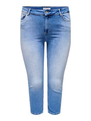 Carmakoma CARWILLY REG WAIST DNM CAPRI NOOS Blauw - OAK Fashion Noordwolde