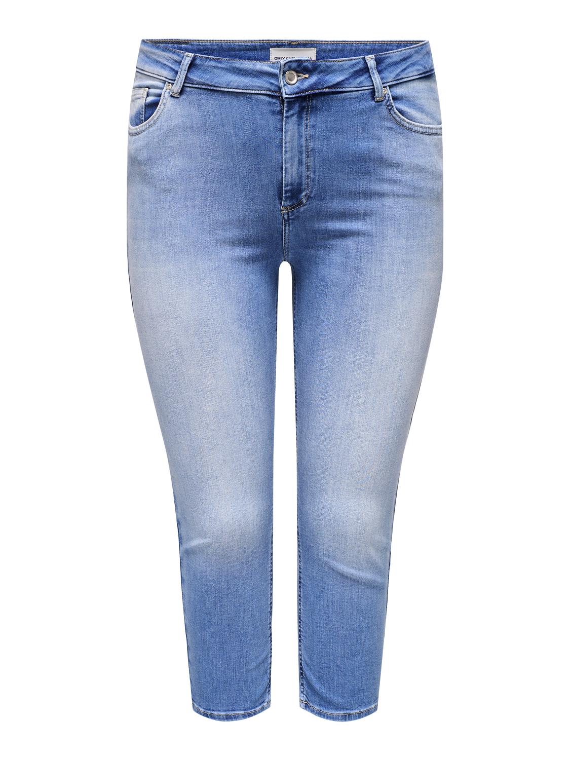 Carmakoma CARWILLY REG WAIST DNM CAPRI NOOS Blauw - OAK Fashion Noordwolde