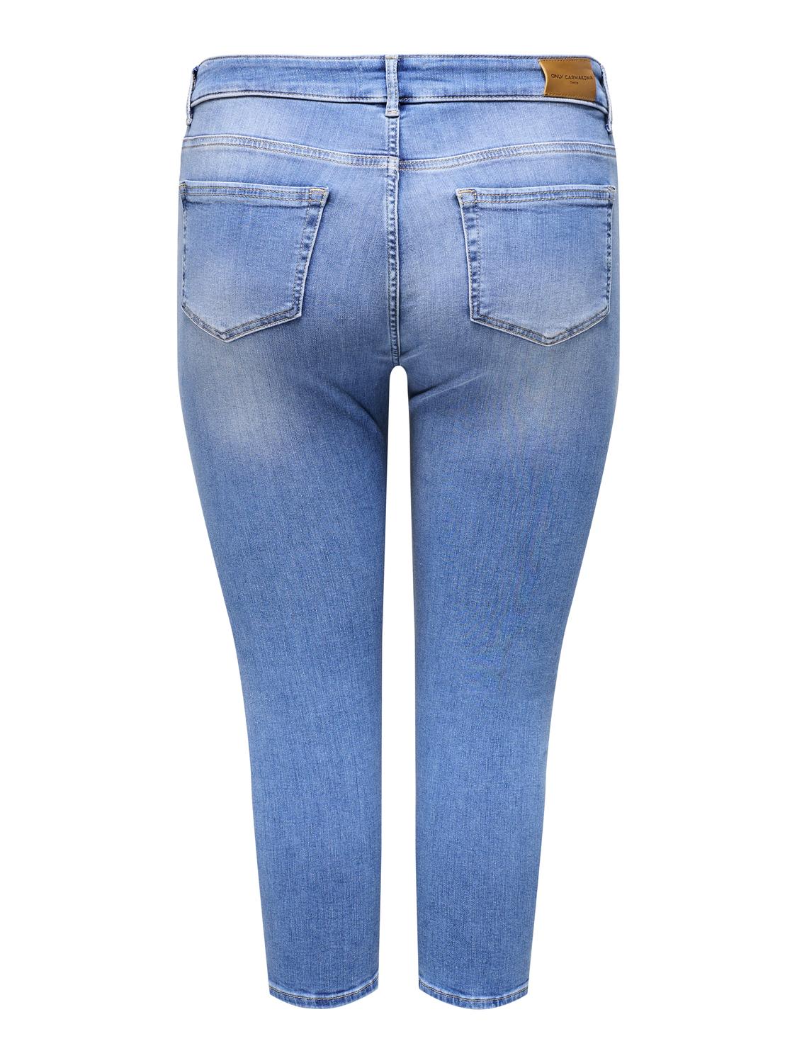 Carmakoma CARWILLY REG WAIST DNM CAPRI NOOS Blauw - OAK Fashion Noordwolde