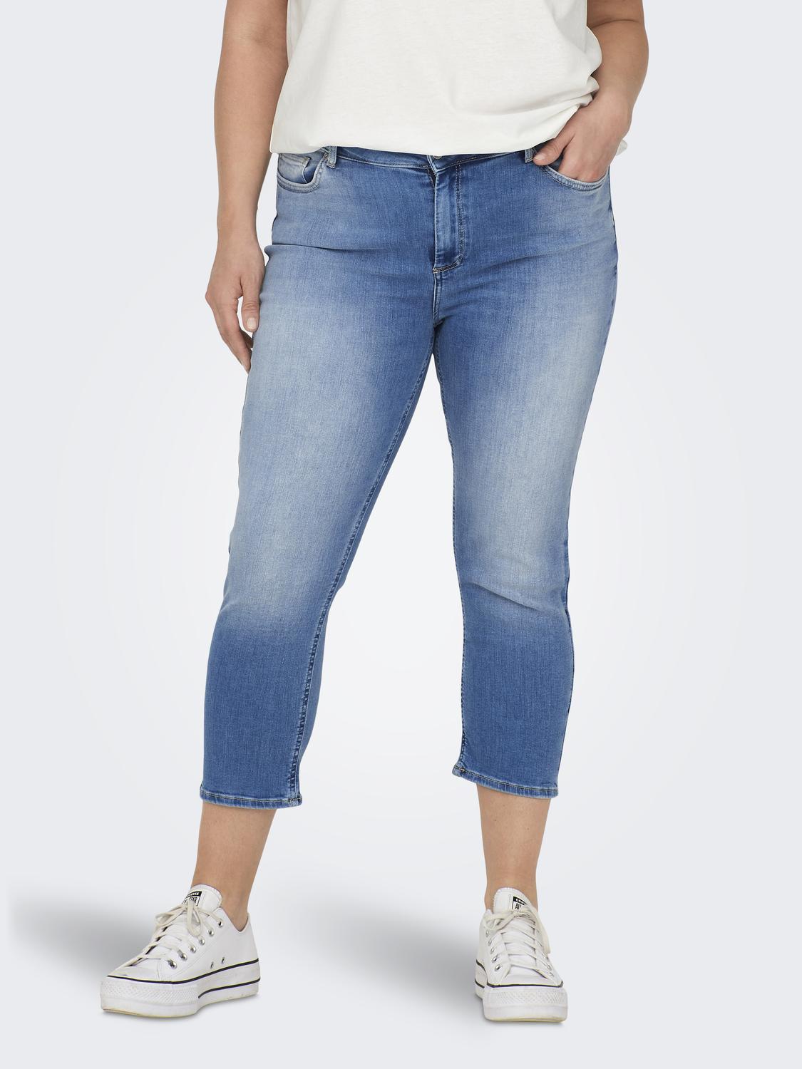 Carmakoma CARWILLY REG WAIST DNM CAPRI NOOS Blauw - OAK Fashion Noordwolde