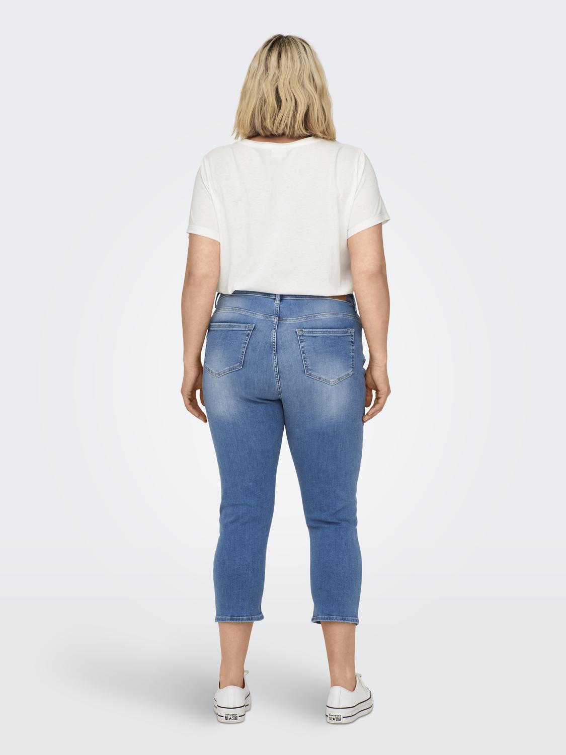 Carmakoma CARWILLY REG WAIST DNM CAPRI NOOS Blauw - OAK Fashion Noordwolde