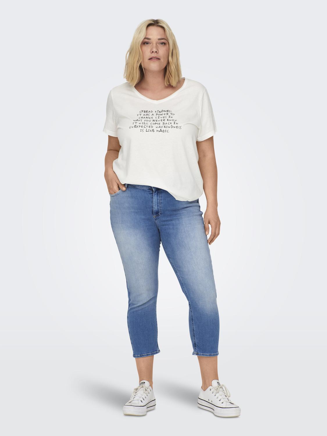 Carmakoma CARWILLY REG WAIST DNM CAPRI NOOS Blauw - OAK Fashion Noordwolde