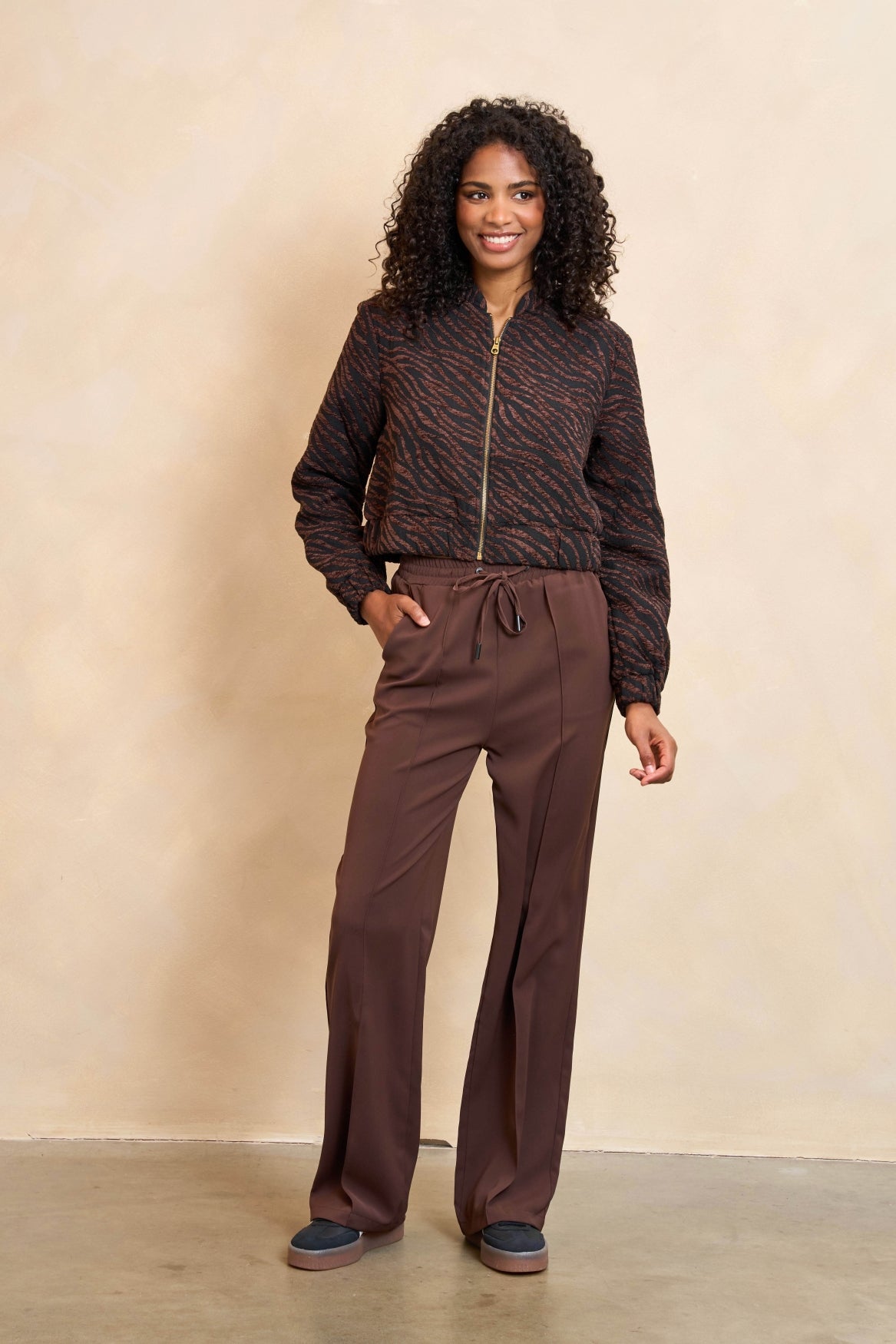 Lofty Manner Trouser Ammelin Bruin - OAK Fashion Noordwolde