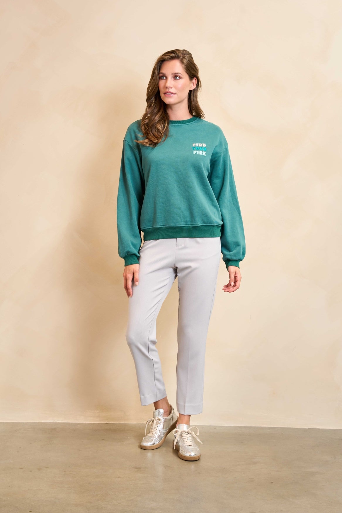 Lofty Manner Sweater Brinley Groen - OAK Fashion Noordwolde