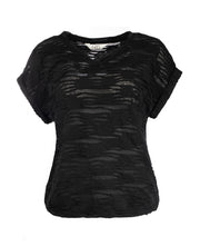 NED Evans SS Cut-out Structure Tricot Zwart - OAK Fashion Noordwolde