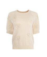 NED Main 1/2SS 3D Flower Knit Bruin - OAK Fashion Noordwolde
