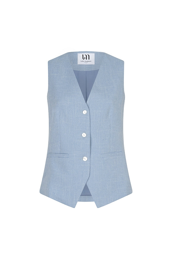 Lofty Manner Gilet Shirin Blauw - OAK Fashion Noordwolde