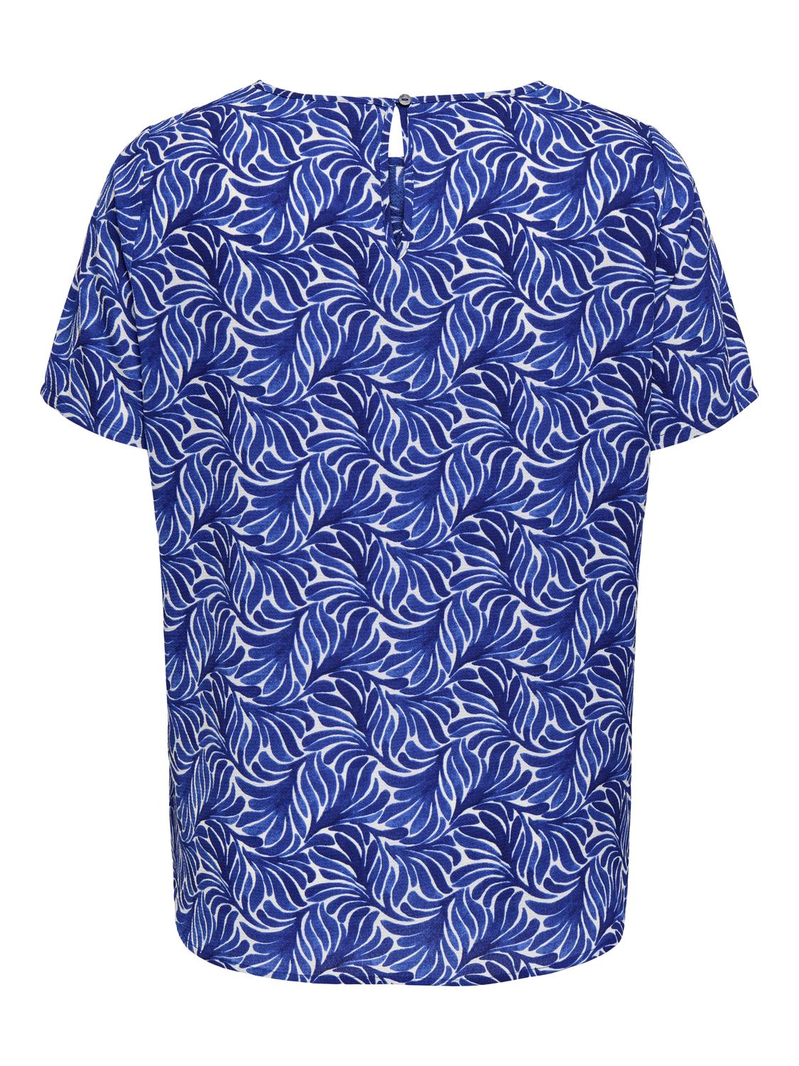 Carmakoma CARVICA S/S TOP WVN NOOS Blauw - OAK Fashion Noordwolde