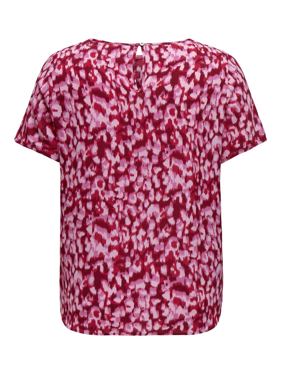 Carmakoma CARVICA S/S TOP WVN NOOS Rood - OAK Fashion Noordwolde