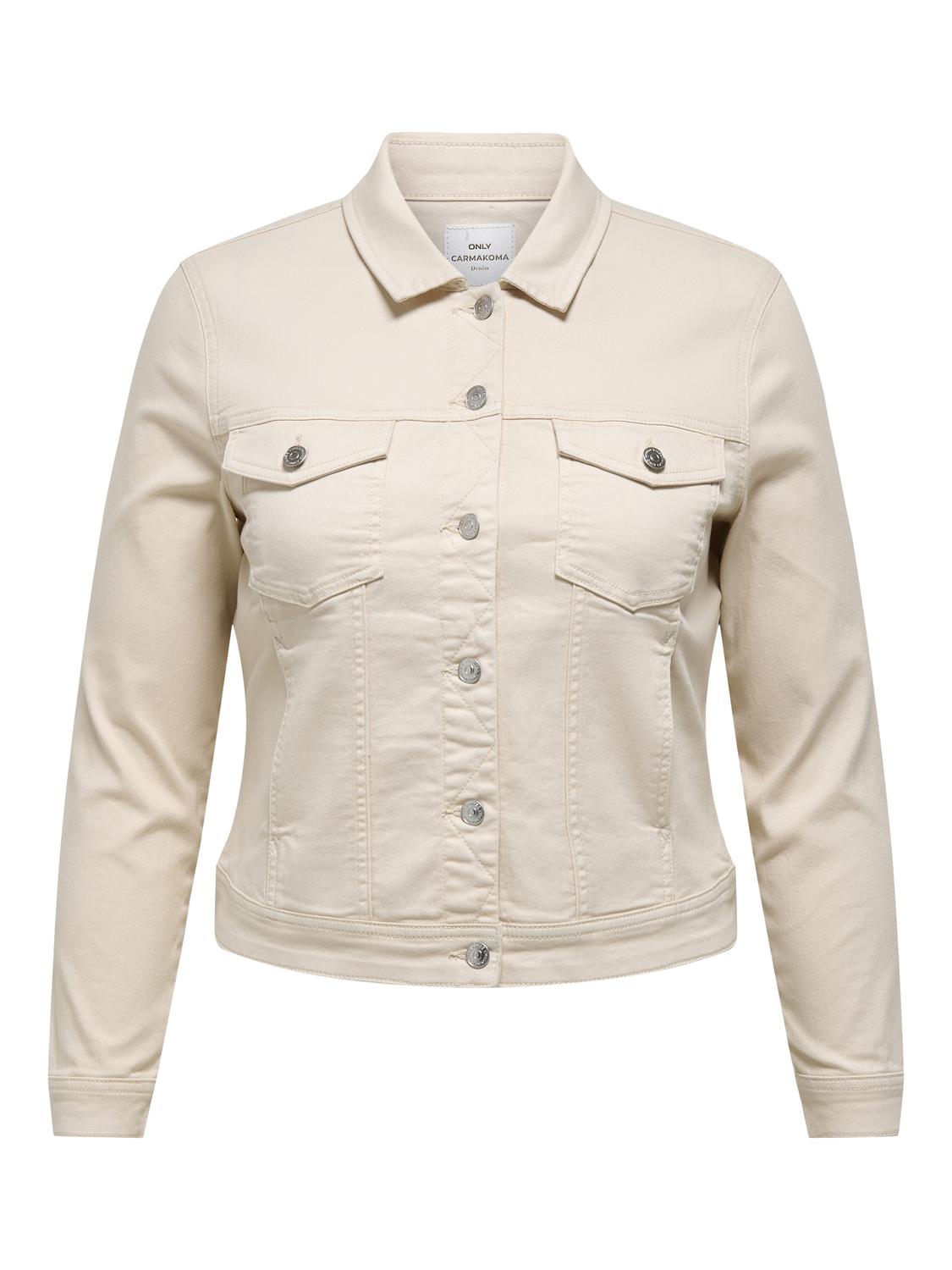 Carmakoma CARWESPA COLOUR DENIM JACKET DNM Roze - OAK Fashion Noordwolde