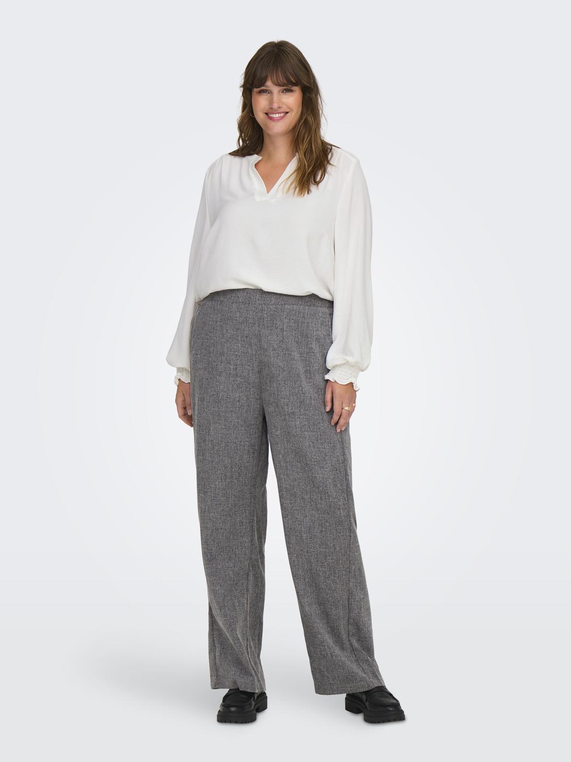 Carmakoma CARMETTA LIFE V-NECK LS TOP WVN NOOS Wit - OAK Fashion Noordwolde