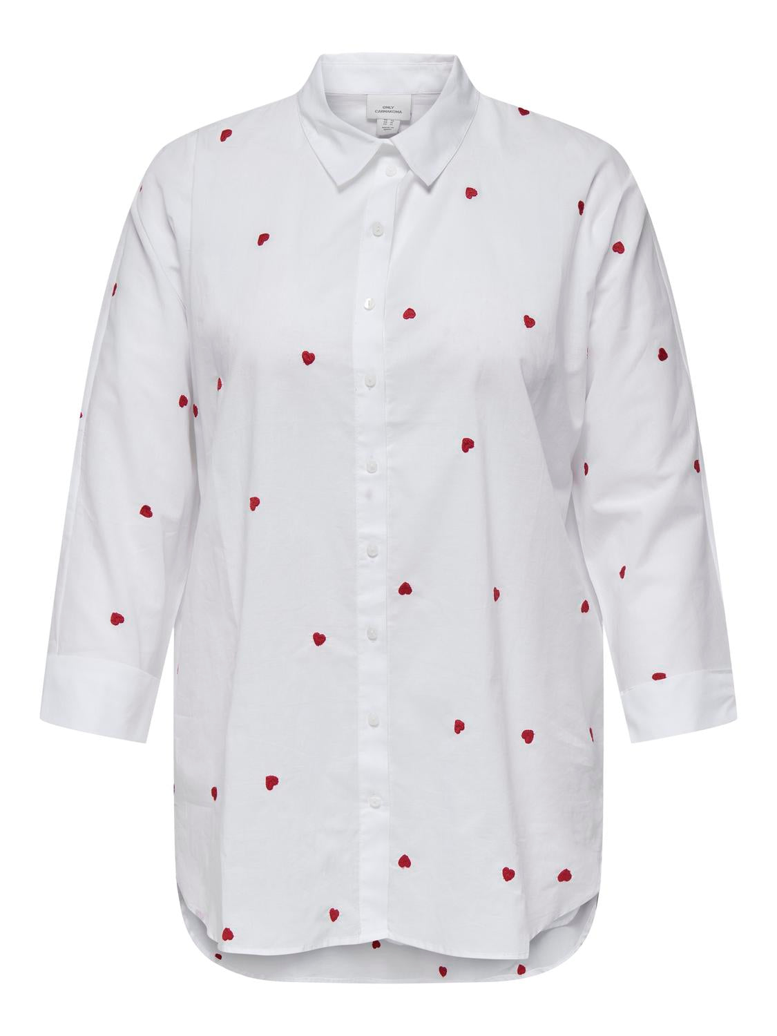 Carmakoma CARNEW LINA GRACE LS EMB SHIRT WVN NOOS Wit - OAK Fashion Noordwolde