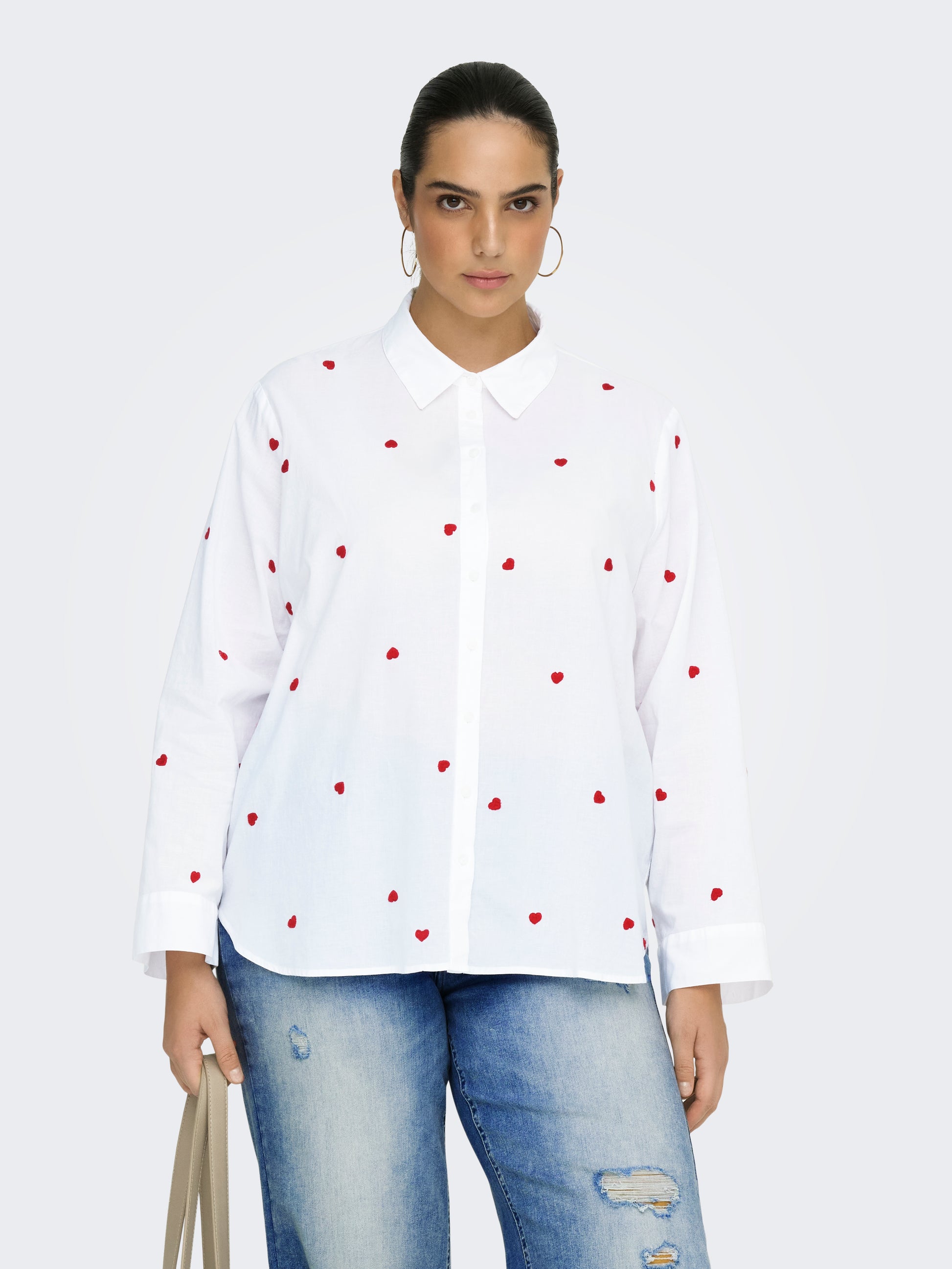 Carmakoma CARNEW LINA GRACE LS EMB SHIRT WVN NOOS Wit - OAK Fashion Noordwolde
