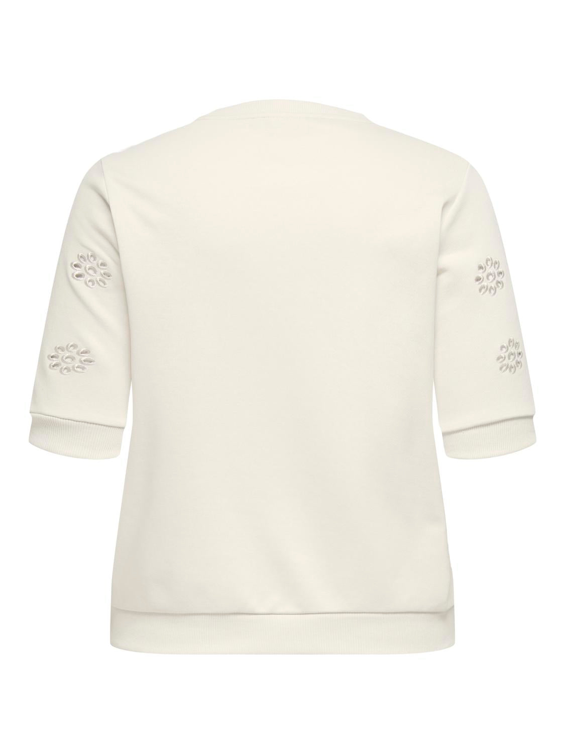 Carmakoma CARBROOKE S/S O-NECK DETAIL SWT JRS Grijs - OAK Fashion Noordwolde