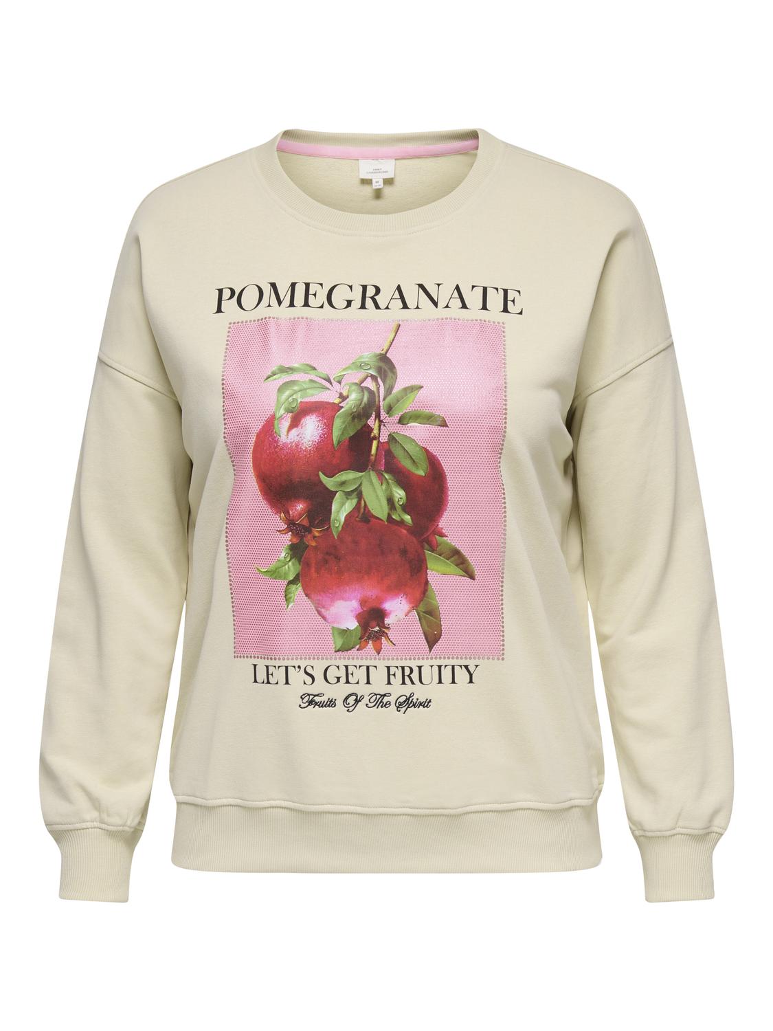 Carmakoma CARLACEY LIFE L/S O-NECK SWEAT JRS Grijs - OAK Fashion Noordwolde