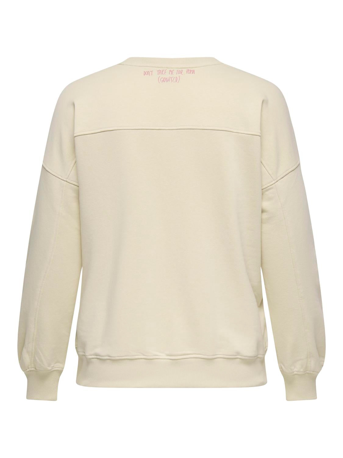 Carmakoma CARLACEY LIFE L/S O-NECK SWEAT JRS Grijs - OAK Fashion Noordwolde
