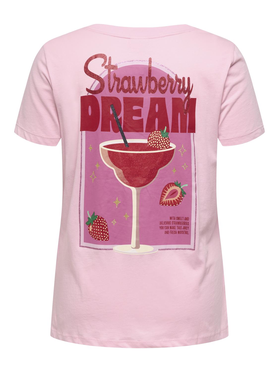 Carmakoma CARADDISON LIFE S/S O-NECK REG TEE JRS Rood - OAK Fashion Noordwolde