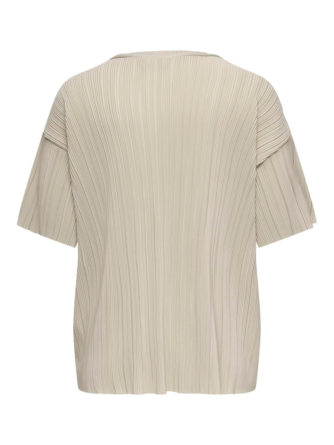 Carmakoma CARRAVENNA S/S PLISSE TOP JRS NOOS Wit - OAK Fashion Noordwolde