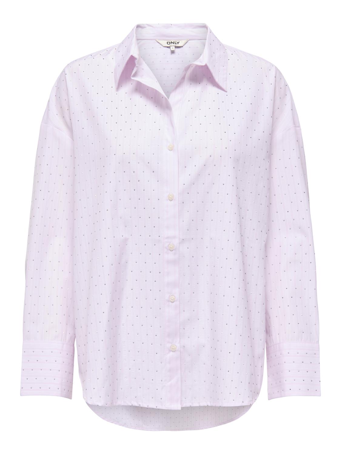 Carmakoma CAROREGON LS RHINESTONE SHIRT WVN Roze - OAK Fashion Noordwolde