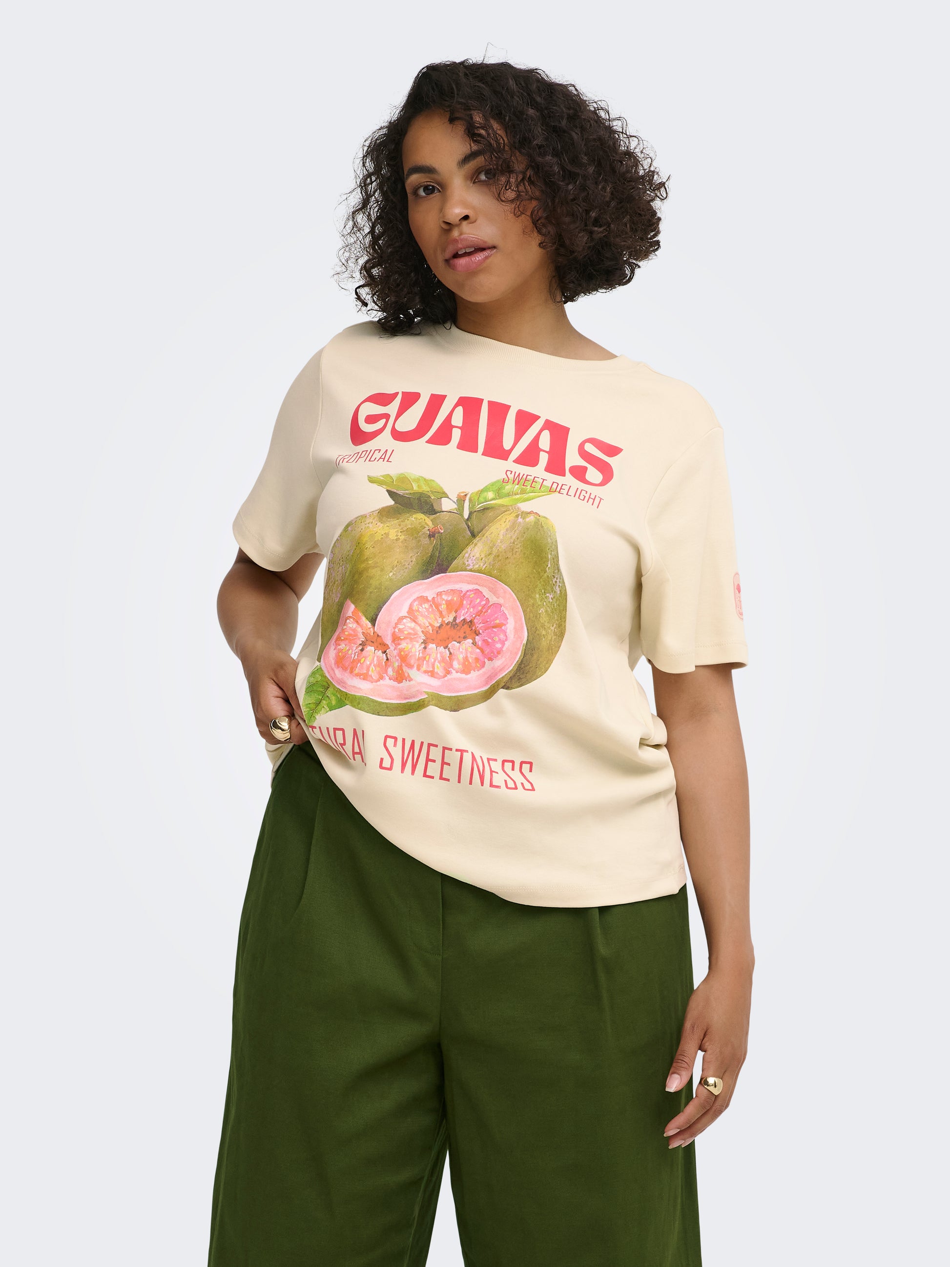 Carmakoma CARJENNY SS PRINT JEANS TEE JRS Grijs - OAK Fashion Noordwolde
