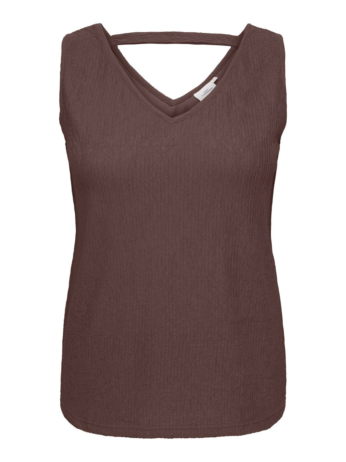 Carmakoma CARREINA SL V-NECK STRUCTUR TOP JRS Grijs - OAK Fashion Noordwolde