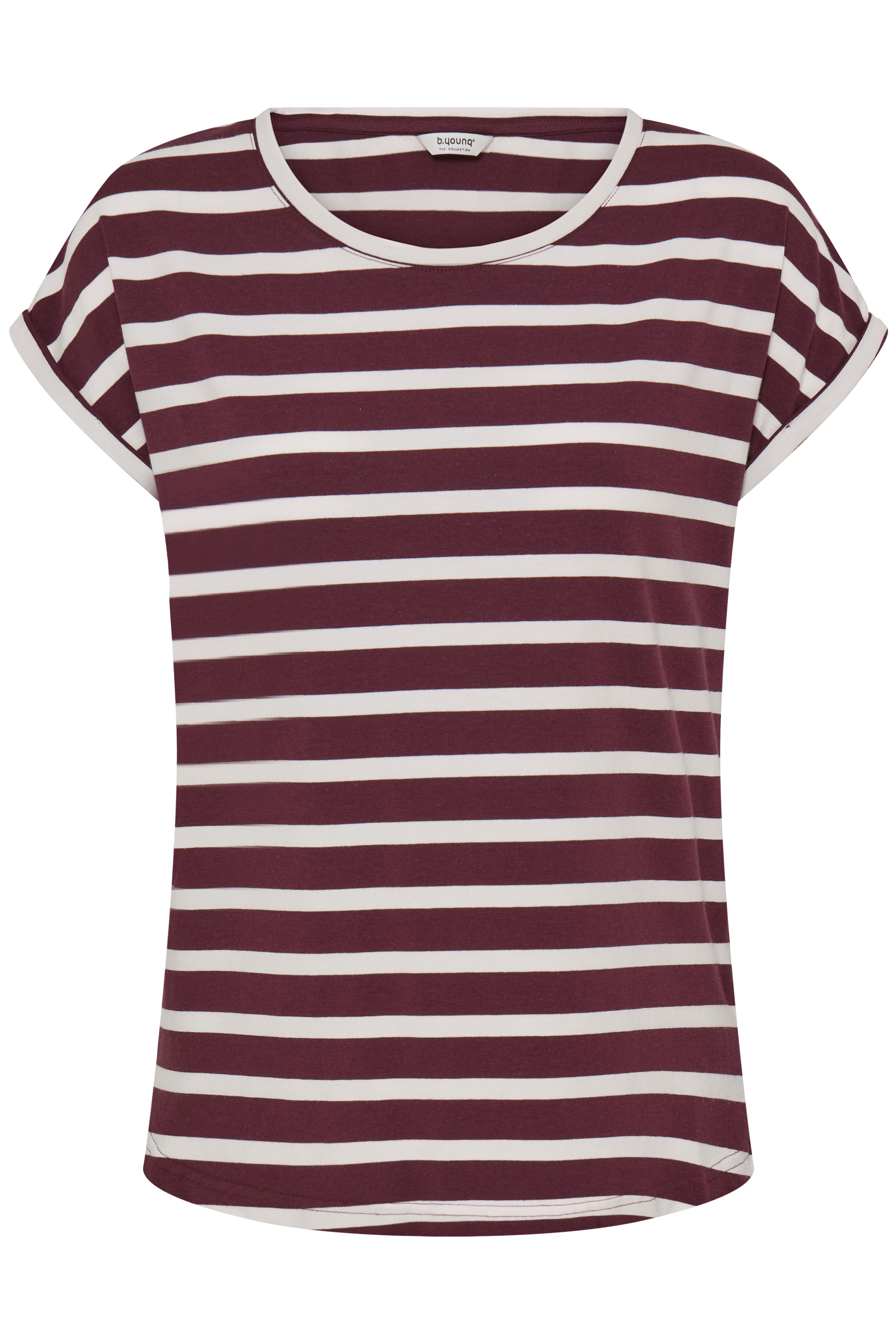 B. Young BYPAMILA ONECK TSHIRT FIG STRIPE - OAK Fashion Noordwolde