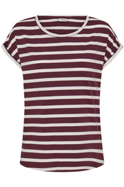 B. Young BYPAMILA ONECK TSHIRT FIG STRIPE - OAK Fashion Noordwolde