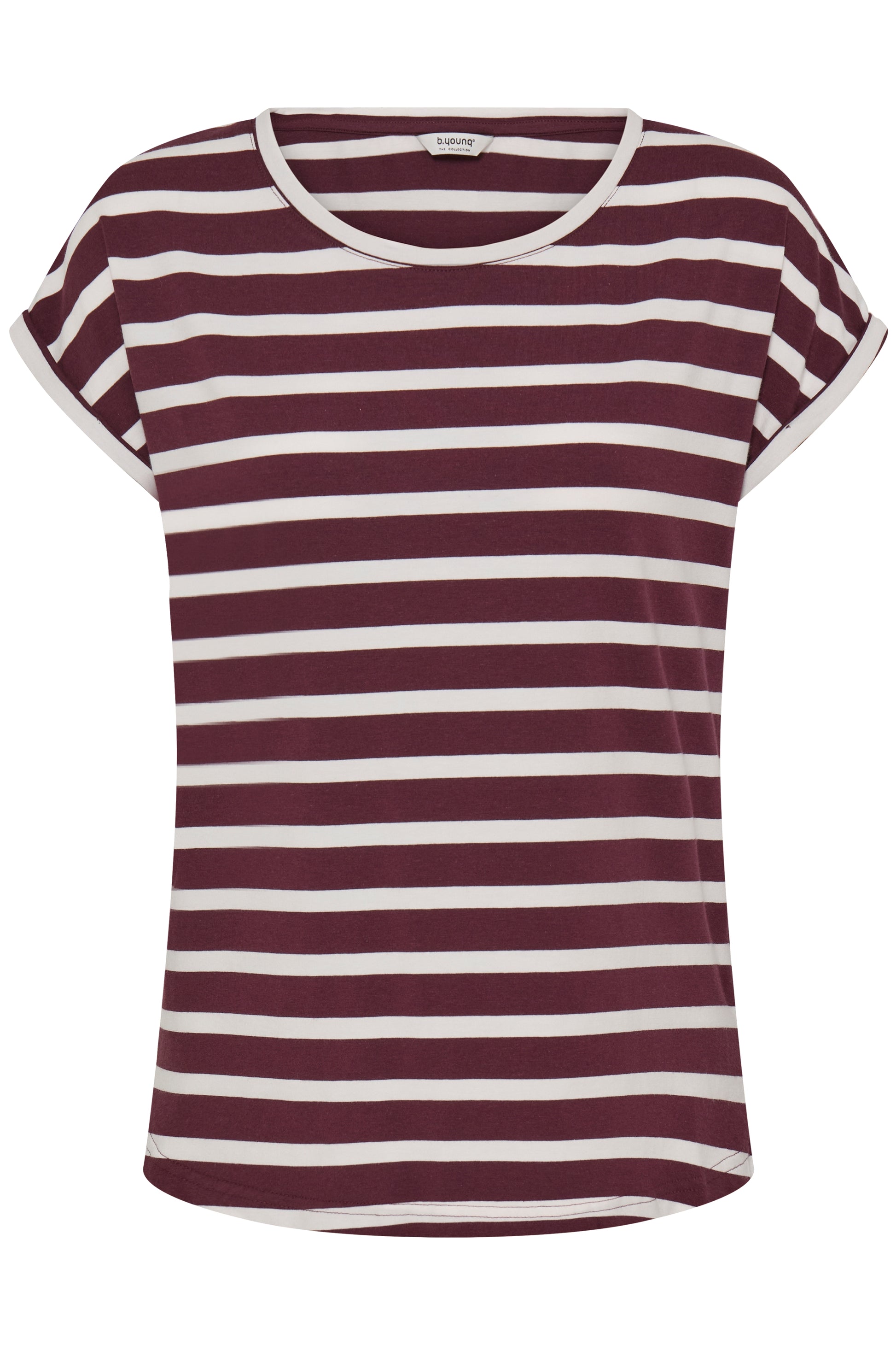 B. Young BYPAMILA ONECK TSHIRT FIG STRIPE - OAK Fashion Noordwolde