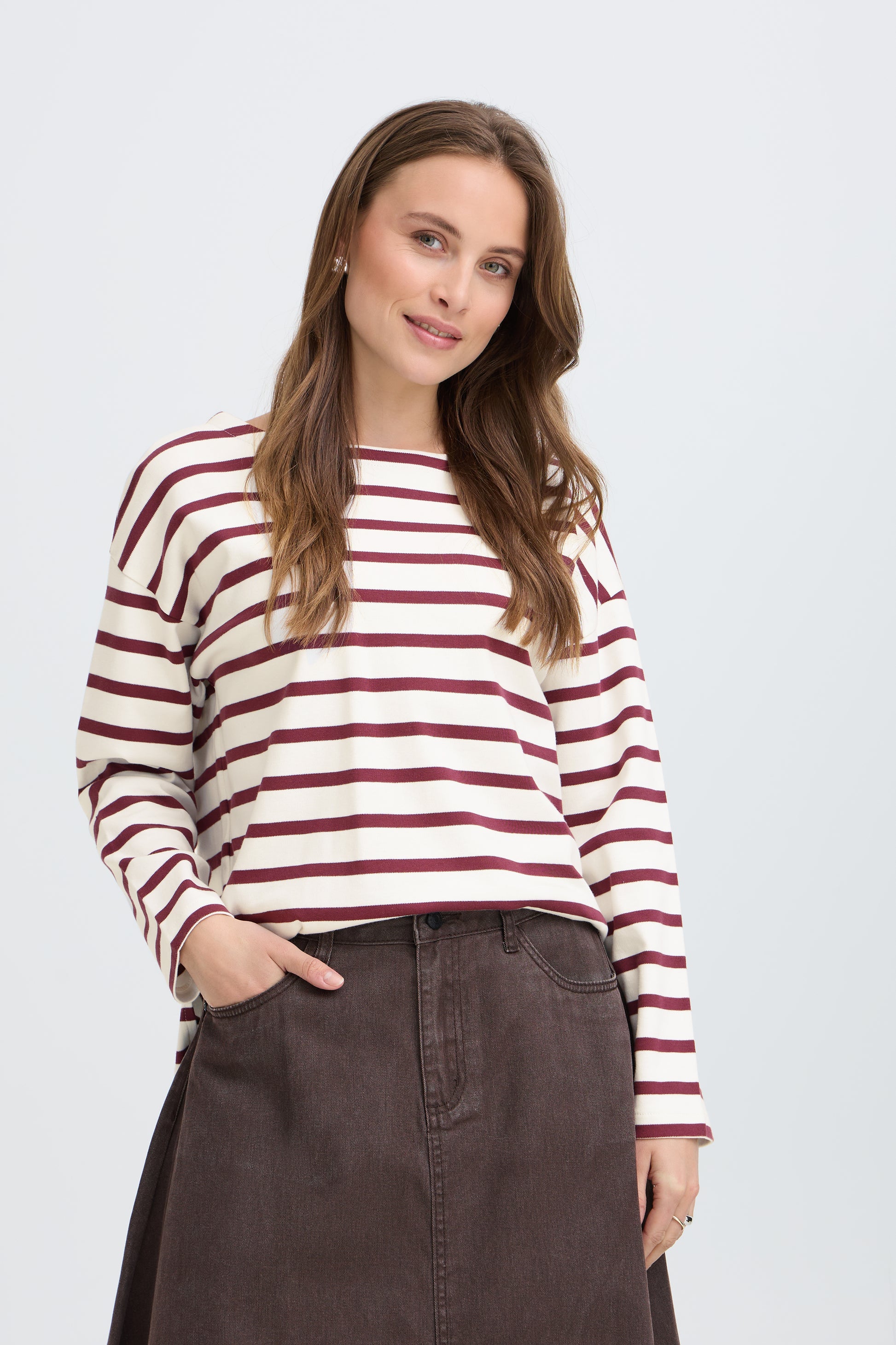 B. Young BYRAMSI PULLOVER FIG STRIPE - OAK Fashion Noordwolde