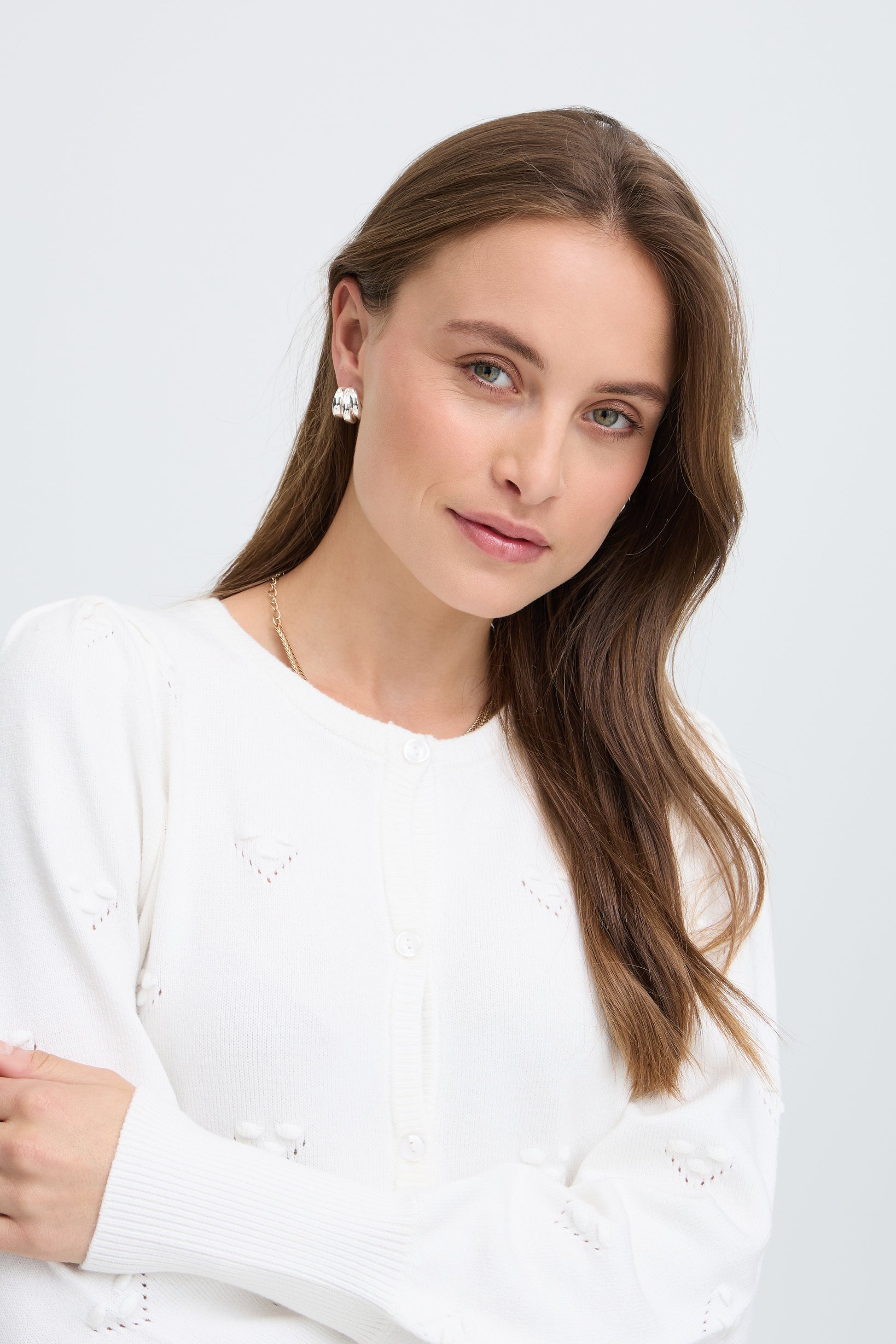 B. Young BYMANINA STRUCTURE CARDIGAN Marshmallow Melange - OAK Fashion Noordwolde