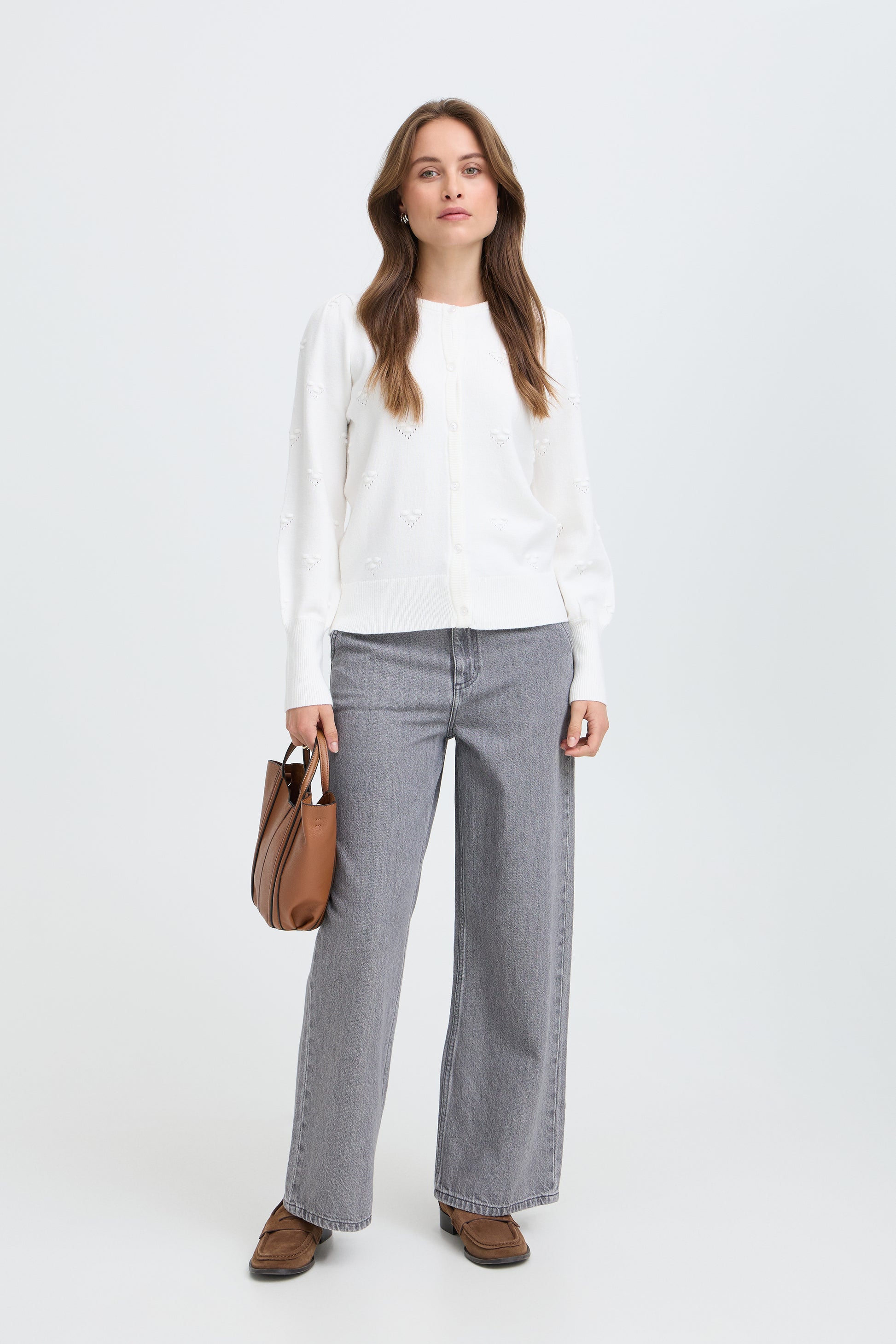 B. Young BYMANINA STRUCTURE CARDIGAN Marshmallow Melange - OAK Fashion Noordwolde