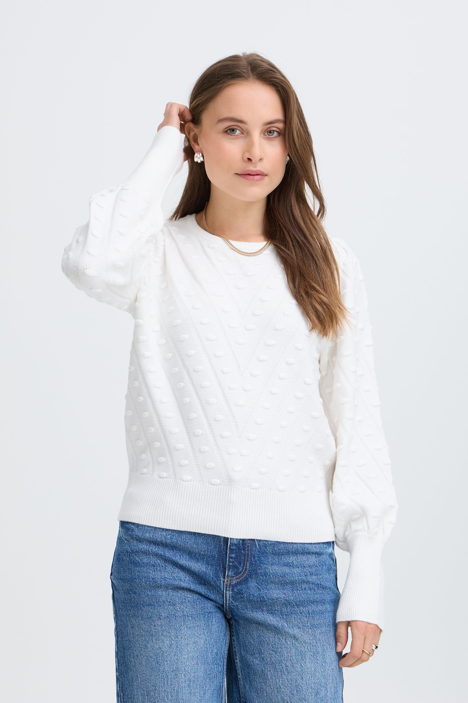 B. Young BYMANINA STRUCTURE JUMPER Marshmallow - OAK Fashion Noordwolde