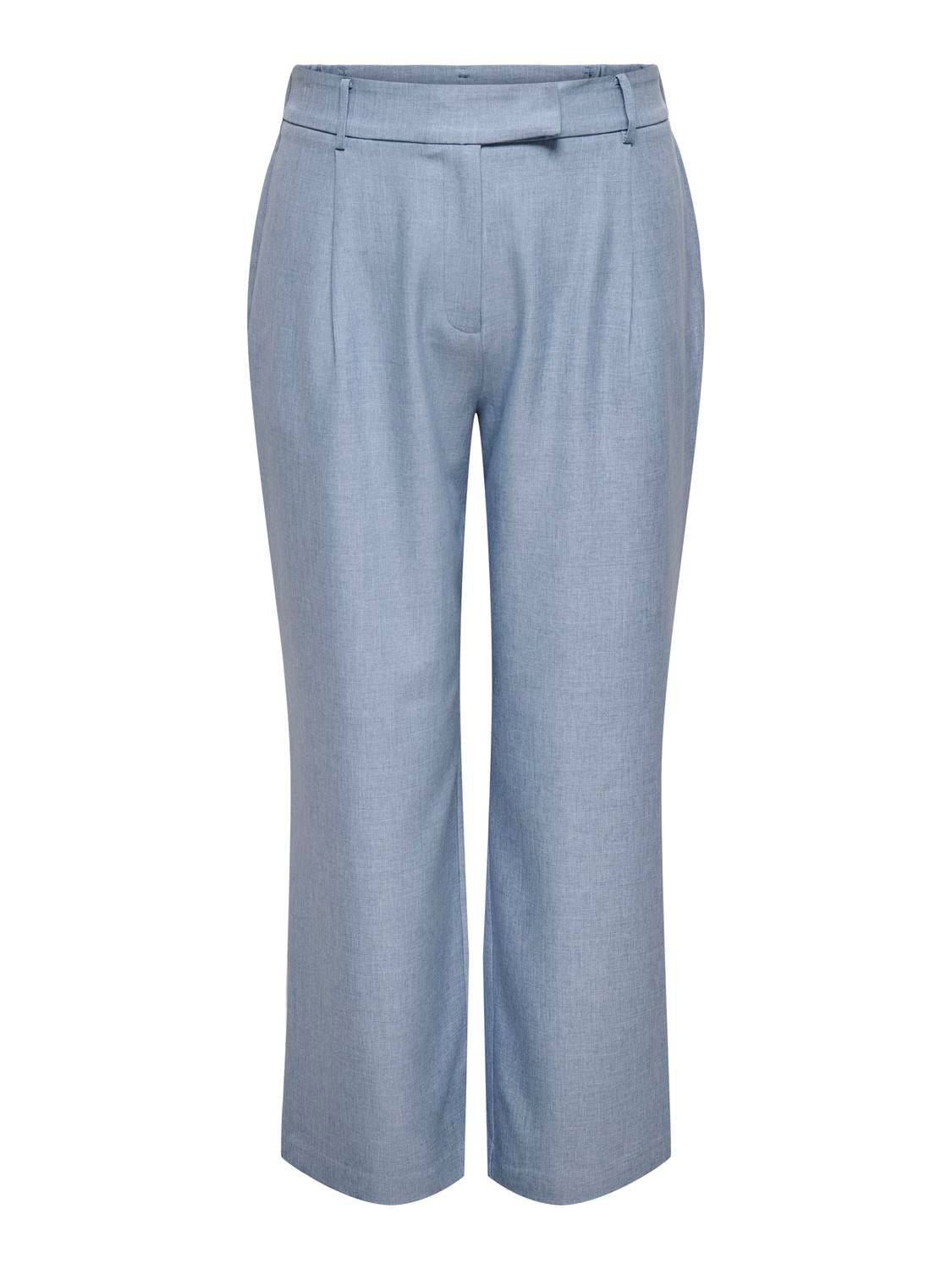 Carmakoma CARLINDA HW STR MEL PANTS TLR Blauw - OAK Fashion Noordwolde