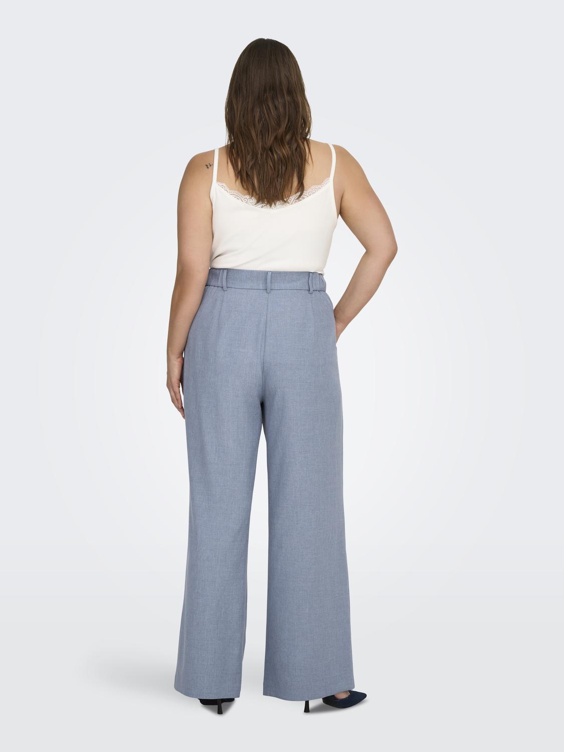 Carmakoma CARLINDA HW STR MEL PANTS TLR Blauw - OAK Fashion Noordwolde