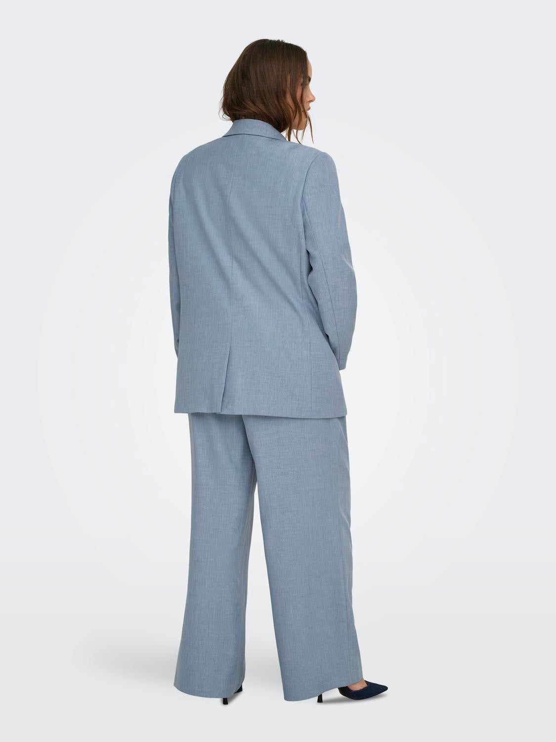 Carmakoma CARLINDA L/S BOYFR MEL BLAZER TLR Blauw - OAK Fashion Noordwolde